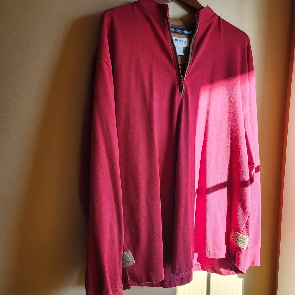 Orvis Red Quarter-Zip Pullover